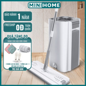 Mua ngay có tặng quà ￼Cây lau nhà tự vắt thông minh bộ chổi lau nhà 360 độ đa năng bộ lau nhà 2 ngăn giặt vắt tiện lợi GOSI PLUS