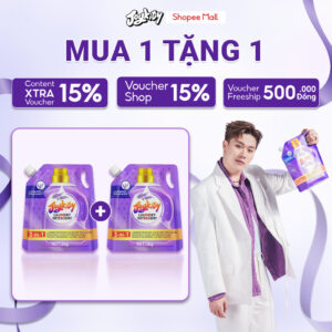 ￼[MUA 1 TẶNG 1] Nước Giặt Joykity Hương Lavender túi 2L Dịu Nhẹ An Toàn Cho Da Lưu Hương 48 Tiếng