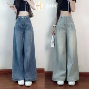 Mua ngay giá ưu đãiQuần bò jean ống xuông ống rộng Hari đủ màu