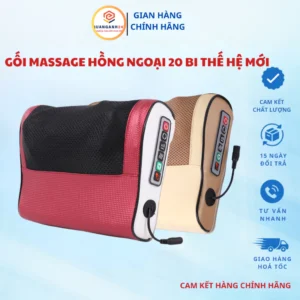 [ BẢO HÀNH 12 THÁNG ]- Gối massage hồng ngoại 20 bi thế hệ mới QA Happylife vì sức khoẻ cộng đồng